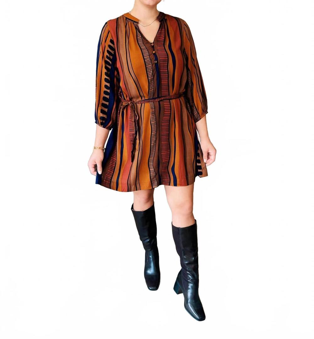 NEW UMGEE sarah button mini dress in multicolor